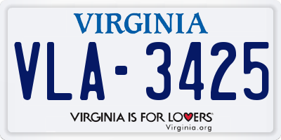 VA license plate VLA3425