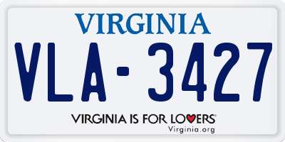 VA license plate VLA3427
