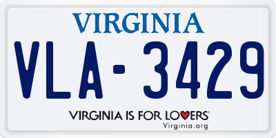 VA license plate VLA3429