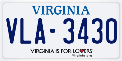 VA license plate VLA3430