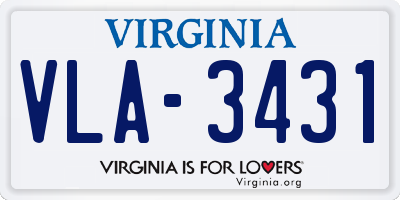 VA license plate VLA3431