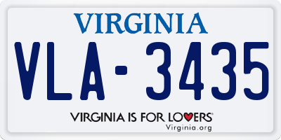 VA license plate VLA3435