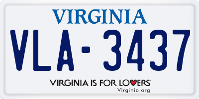 VA license plate VLA3437
