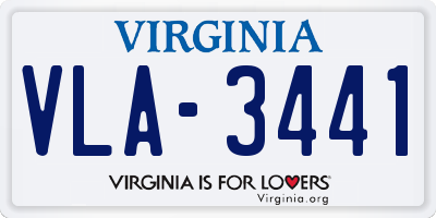 VA license plate VLA3441