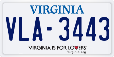 VA license plate VLA3443