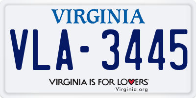 VA license plate VLA3445