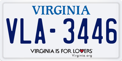 VA license plate VLA3446
