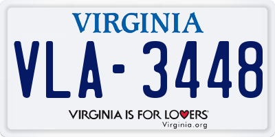 VA license plate VLA3448