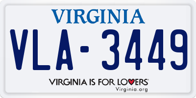 VA license plate VLA3449