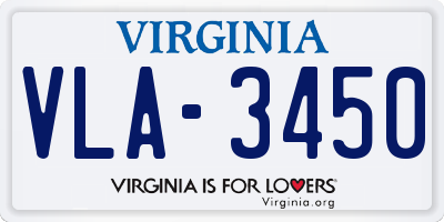 VA license plate VLA3450
