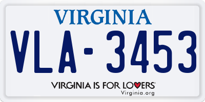 VA license plate VLA3453