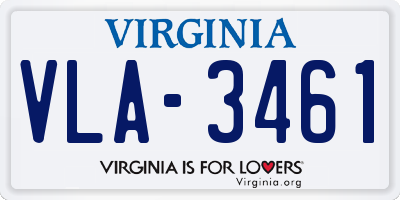 VA license plate VLA3461