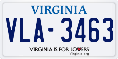 VA license plate VLA3463