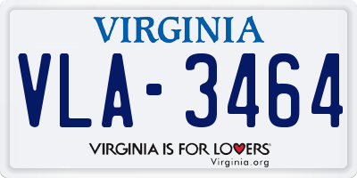 VA license plate VLA3464