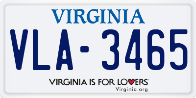 VA license plate VLA3465