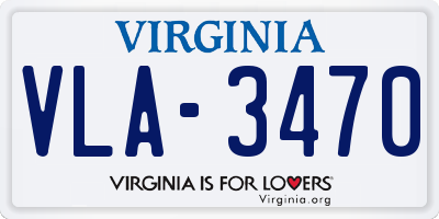 VA license plate VLA3470