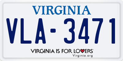 VA license plate VLA3471