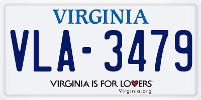 VA license plate VLA3479