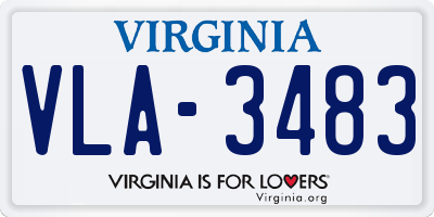 VA license plate VLA3483