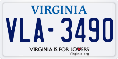 VA license plate VLA3490