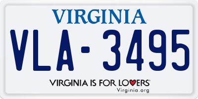 VA license plate VLA3495