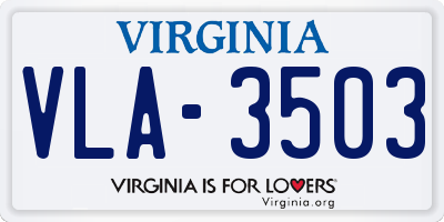 VA license plate VLA3503