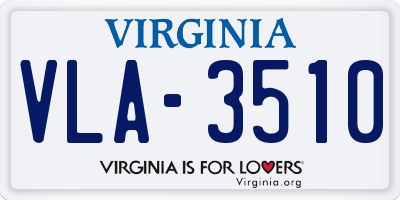VA license plate VLA3510
