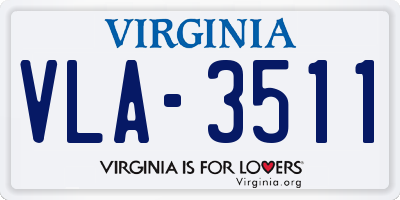 VA license plate VLA3511
