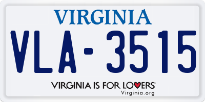 VA license plate VLA3515
