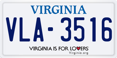 VA license plate VLA3516