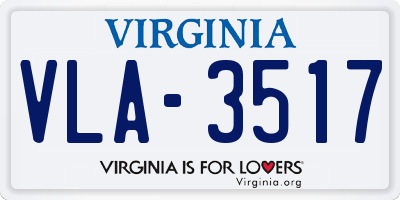 VA license plate VLA3517