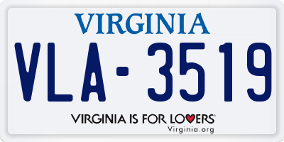 VA license plate VLA3519