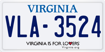 VA license plate VLA3524