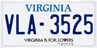 VA license plate VLA3525
