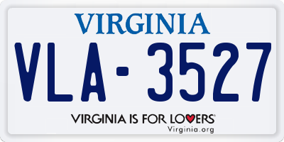 VA license plate VLA3527