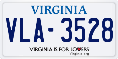VA license plate VLA3528