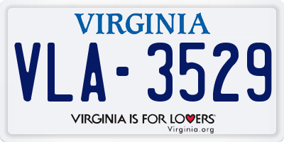 VA license plate VLA3529