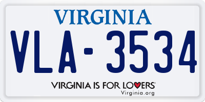 VA license plate VLA3534