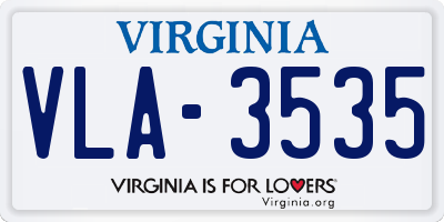 VA license plate VLA3535