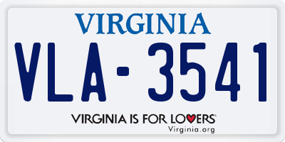 VA license plate VLA3541