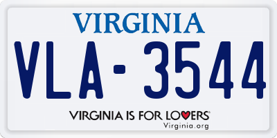 VA license plate VLA3544