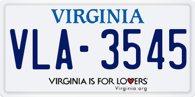 VA license plate VLA3545