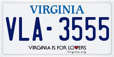 VA license plate VLA3555