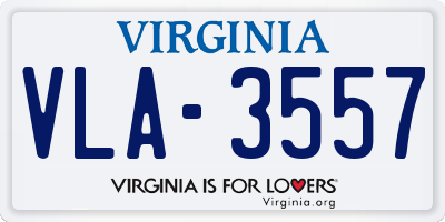 VA license plate VLA3557