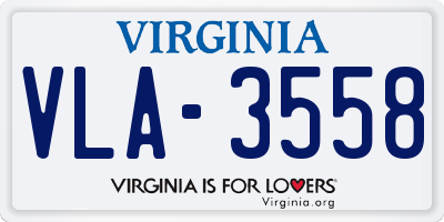 VA license plate VLA3558