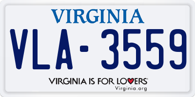 VA license plate VLA3559