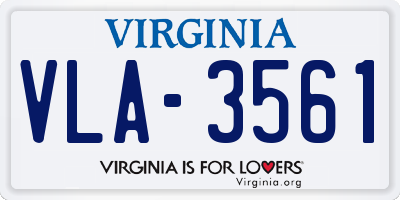 VA license plate VLA3561