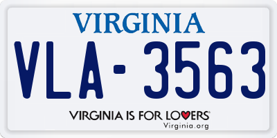 VA license plate VLA3563