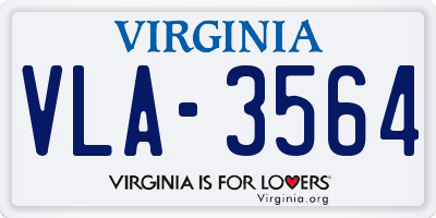 VA license plate VLA3564