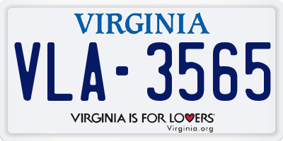 VA license plate VLA3565